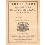 Obituaire du Collège Louis-le-Grand.