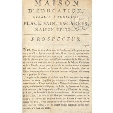 Prospectus de la Maison d'Education Lassus à Toulouse.