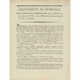 Changement de domicile pour le pensionnat de Madame Bernard à Toulon. 