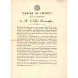 Collège de Valence sous la direction de Mr l'Abbé Desessartz. 