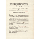 Etat de la pension des humanistes et des philosophes du collège de Lizieux.