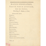 Maison d'éducation tenue par M. Coutier.