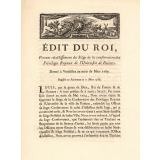 Édit du Roi, portant rétablissement du Siège de la conservation des Privilèges Royaux de l'Université de Poitiers.