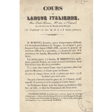 Cours de Langue italienne de M. Moretti à Paris. 