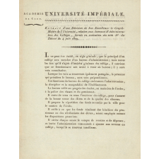 Extrait d'une Décision de Son Excellence le Grand Maître de l'Université, relative aux bureaux d'Administration des Collèges, formés en exécution du titre IV du Décret du 4 juin 1809.