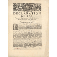Déclaration du Roi portant Réglement pour le Collége d'Auxerre.
