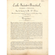 Prospectus de l'École Saint-Martial établie à Toulouse. 