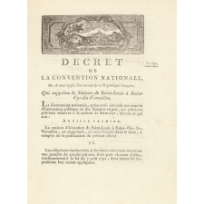 Décret de la Convention Nationale Qui supprime la Maison de Saint-Louis à Saint-Cyr-lès-Versailles.