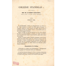 Collège Stanislas sous la direction de Monsieur l'abbé Gratry.