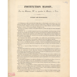 Institution Massin. Extraits des réglements. 