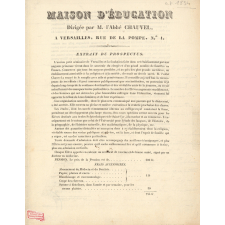 Maison d'éducation dirigée par M. l'Abbé Chauvel à Versailles.