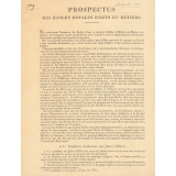 Prospectus des Écoles Royales d'Arts et Métiers.