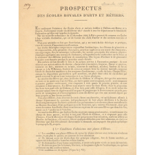 Prospectus des Écoles Royales d'Arts et Métiers.