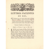 Lettres Patentes du Roi au sujet du Collège Royal de La Flèche. 