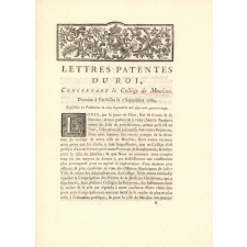 Lettres Patentes du Roi concernant le Collége de Moulins.
