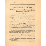 Ordonnance du Roi Portant organisation d'une École royale préparatoire de la marine, à Angoulême.