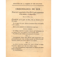 Ordonnance du Roi Portant organisation d'une École royale préparatoire de la marine, à Angoulême.