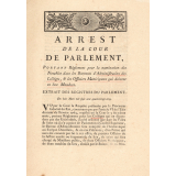 Arrest de la Cour de Parlement, Portant Règlement pour la nomination des Notables dans les Bureaux d'Administration des Collèges & les Officiers Municipaux qui doivent en être Membres.