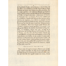 Édit du Roi, portant rétablissement du Siège de la conservation des Privilèges Royaux de l'Université de Poitiers.