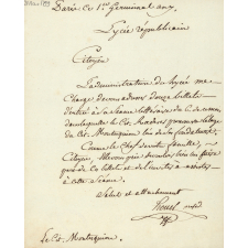 Lycée Républicain. Échange de correspondance entre le conseil d'administration et le baron Elisabeth-Pierre de Montesquiou. 