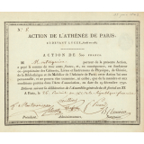 Action de l'Athénée de Paris. Ci-devant Lycée, fondé en 1784.