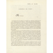 Athénée de Paris. Lettre de compte-rendu de l'assemblée générale des Fondateurs du 24 juillet 1806. 
