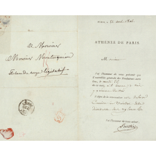 Athénée de Paris. Convocation à l'assemblée générale des Fondateurs. 
