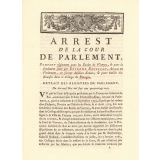 Arrest de la Cour de Parlement Portant réglement pour les écoles de Vierzon & pour la fondation faite par Etienne Rousseau, Avocat en Parlement, en faveur desdites Écoles & pour établir des Bourses dans le Collège de Bourges.