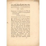 Lettres-Patentes du Roi concernant le Collège de la ville de Perpignan.