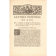 Lettres Patentes du Roi qui confirment le Collège de Fontenay-le-Comte. 
