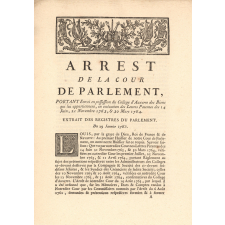 Arrest de la Cour de Parlement portant envoi en possession du Collège d'Auxerre des Biens qui lui appartiennent.