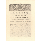 Arrest de la Cour du Parlement Concernant le Collège d'Amiens.