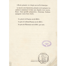 Prospectus de l'école primaire annexée au Collège Stanislas. 