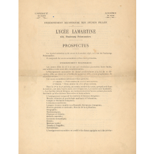 Prospectus du Lycée Lamartine. 