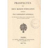 Prospectus de deux Maisons d'éducation, fondées par l'Association Paternelle des Chevaliers de l'ordre royal et militaire de Saint-Louis et du mérite militaire.