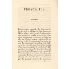 Prospectus de deux Maisons d'éducation, fondées par l'Association Paternelle des Chevaliers de l'ordre royal et militaire de Saint-Louis et du mérite militaire.