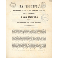 La Trinité, Institution libre d'instruction secondaire à La Marche (Vosges).
