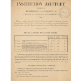 Prospectus de l'Institution Jauffret. 