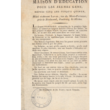 Maison d'éducation pour les jeunes gens depuis cinq ans jusqu'à quinze. 