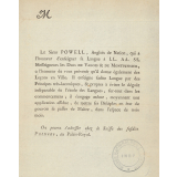 Cours d'Anglais du sieur Powell. 