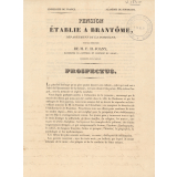 Prospectus d'une pension établie à Brantôme, département de la Dordogne. 