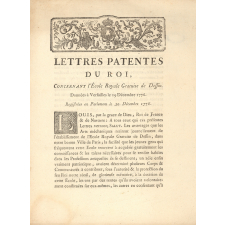 Lettres Patentes du Roi, concernant l'École Royale Gratuite de Dessin.