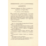 Arrêté contenant désignation des Écoles secondaires du département du Puy-de-Dôme.