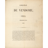 Collège de Vendôme. Prospectus 1846.