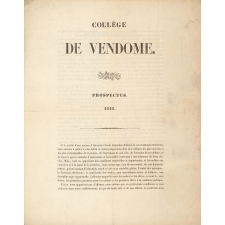 Collège de Vendôme. Prospectus 1846.