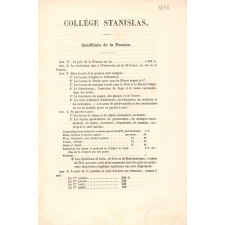 Collège Stanislas. Conditions de la Pension. 