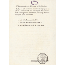 Prospectus de l'école primaire annexée au Collège Stanislas. 