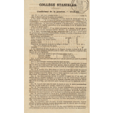 Collège Stanislas. Conditions de la pension 1845-1846. 