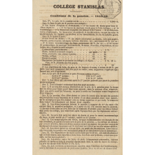 Collège Stanislas. Conditions de la pension 1845-1846. 