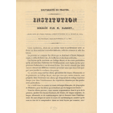 Prospectus de l'Institution dirigée par M. Barbet. 